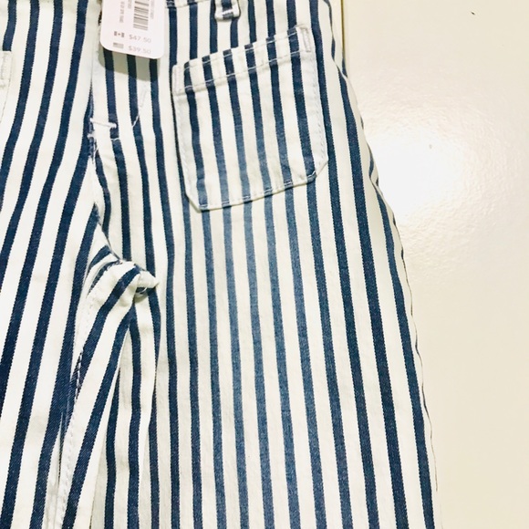 HP 🎉Indigo Railroad Striped Denim Culottes🍁🍂 - Picture 3 of 5